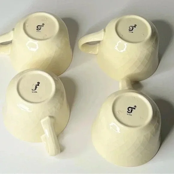 Vintage Franciscan Lattice Cream Tea Cups Coffee Mugs Set of 4 - Picture 6 of 7